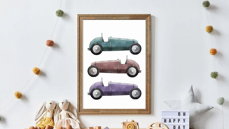 Car Nursery Prints - WildfieldPrints