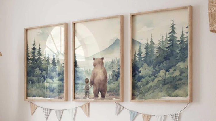 Set of 3 Nursery Prints - WildfieldPrints