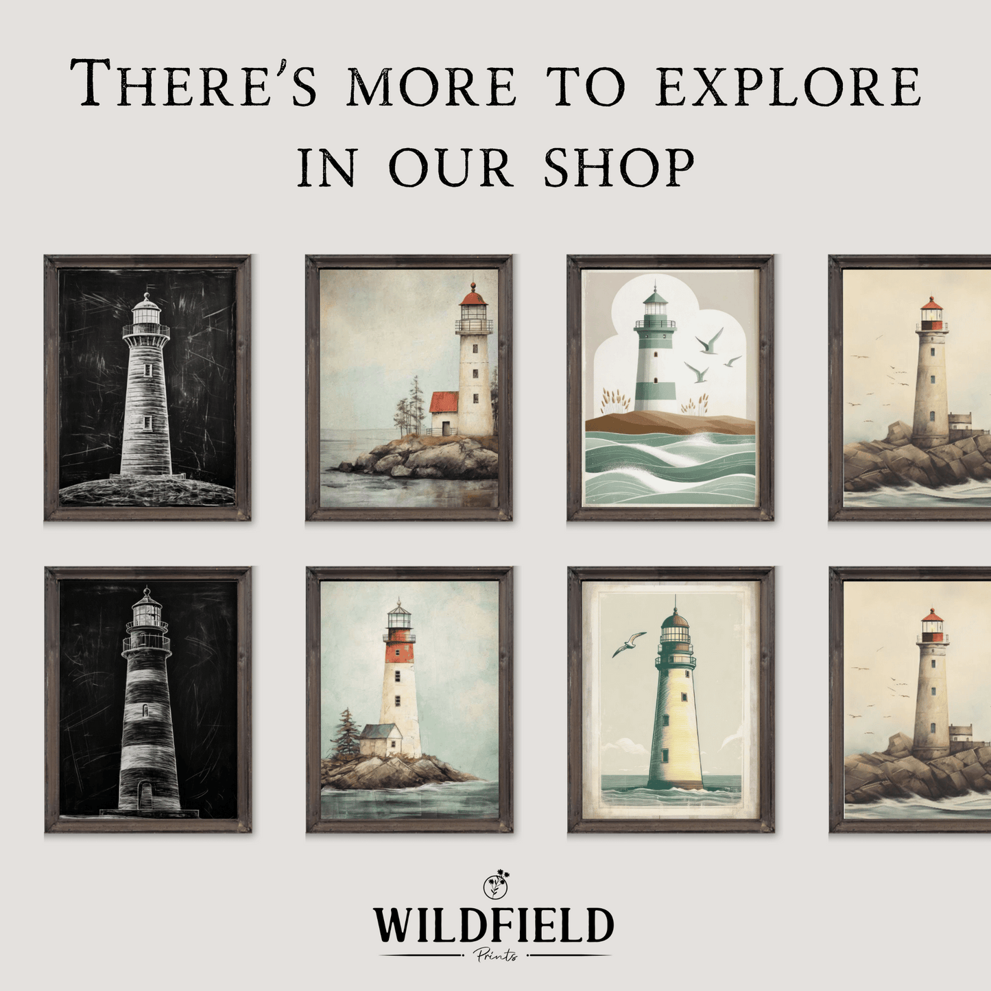 Lighthouse Wall Art – Coastal Nursery Print