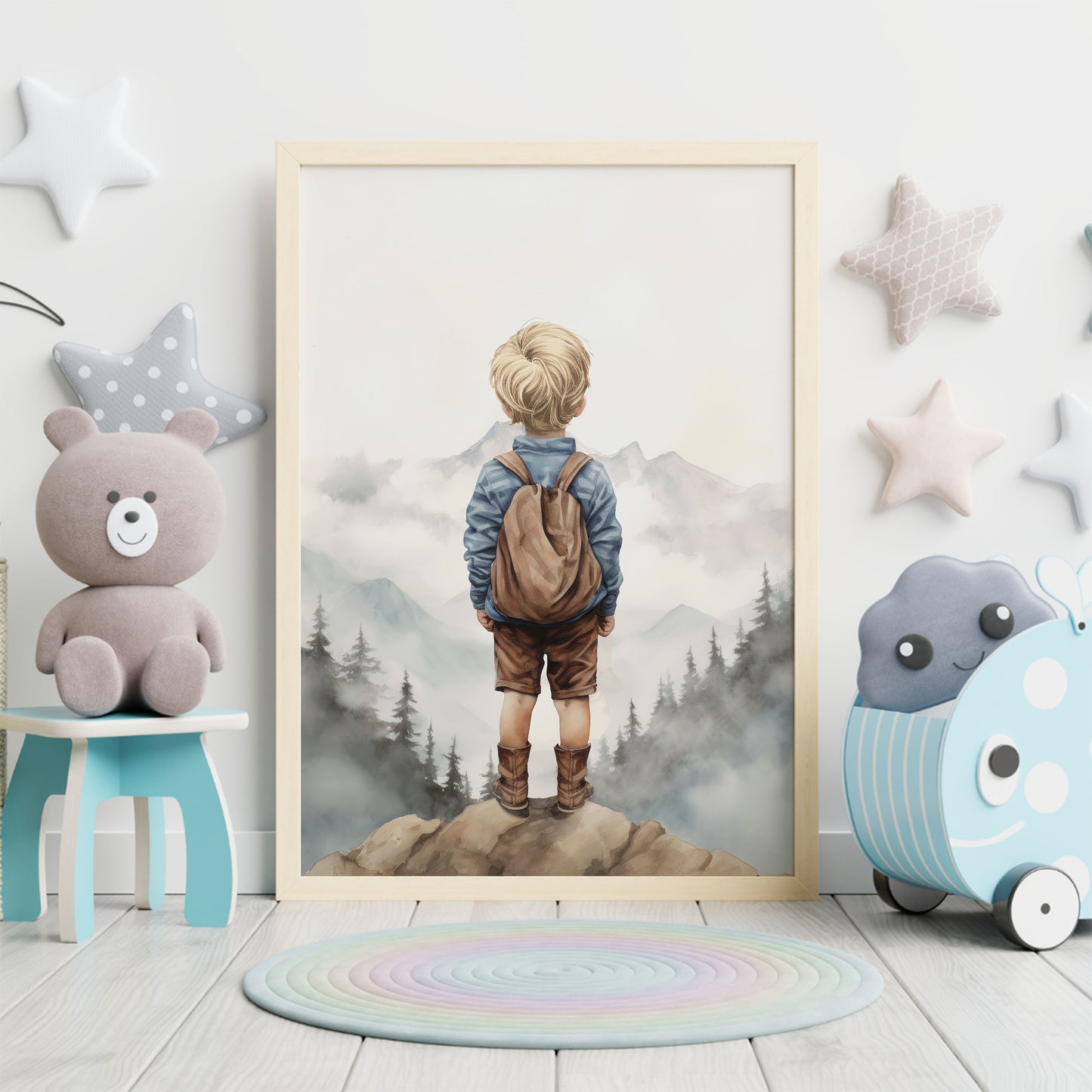Mountain Wall Art – Adventure Boys Room Decor