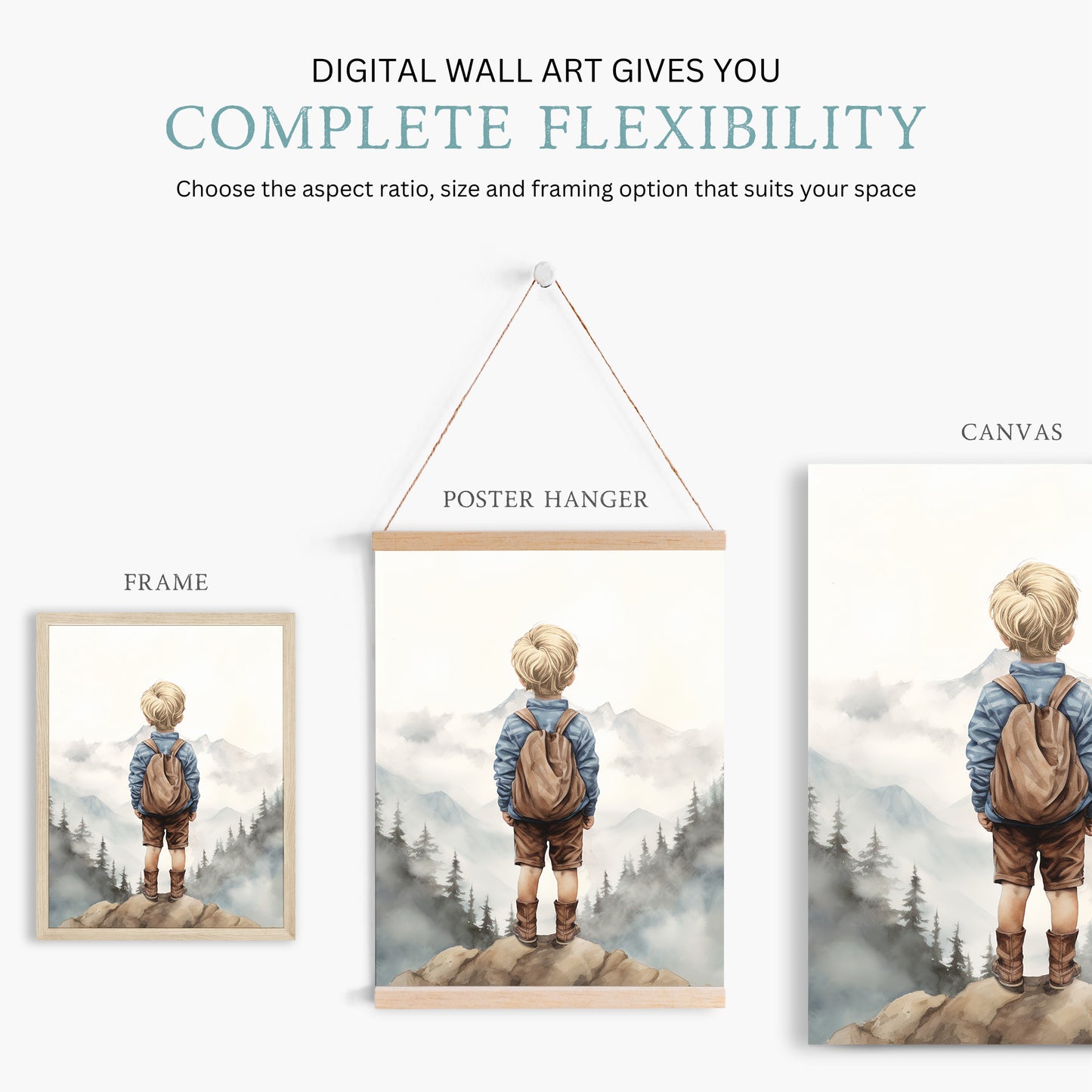 Mountain Wall Art – Adventure Boys Room Decor