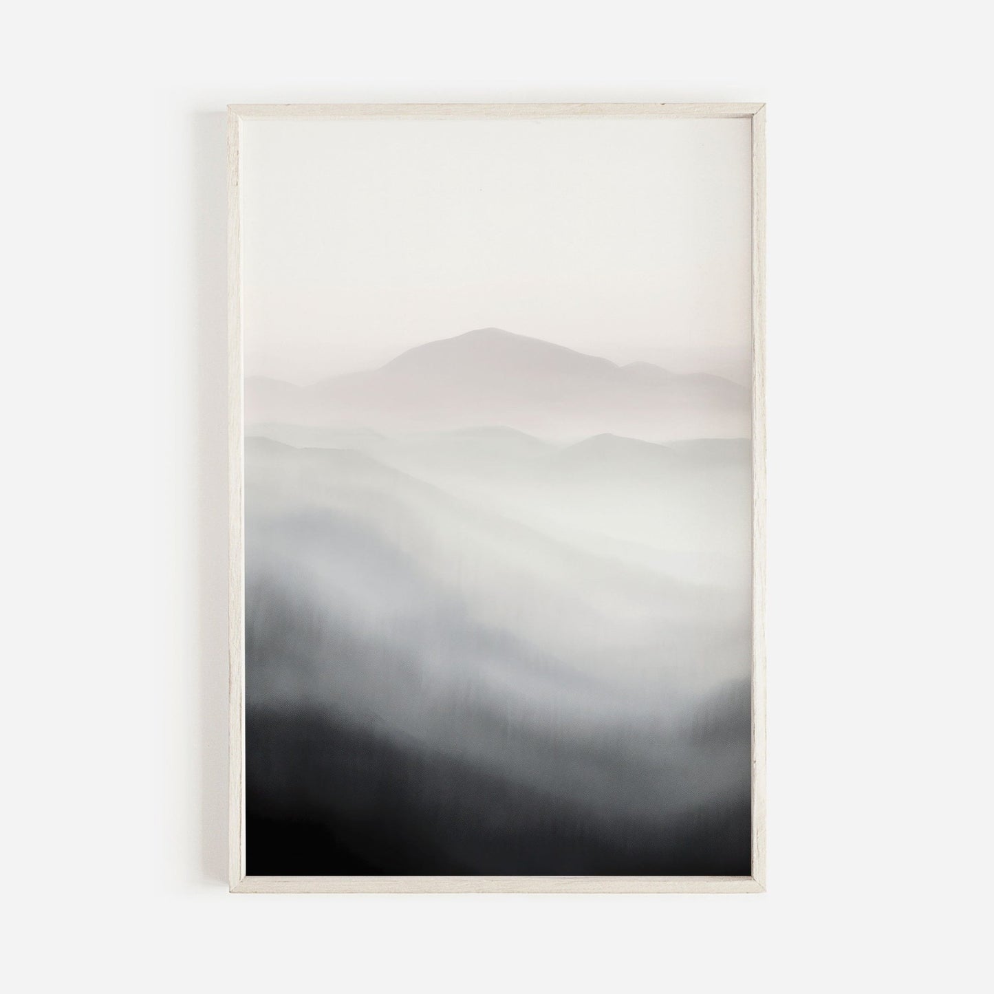 Abstract Mountain Art, Watercolor Landscape Print, Minimalist Nature Decor - WildfieldPrints