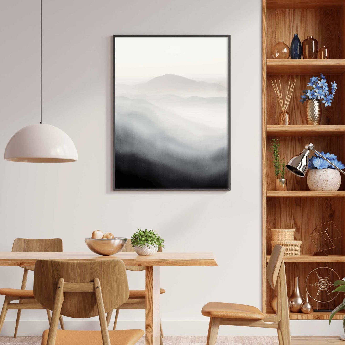 Abstract Mountain Art, Watercolor Landscape Print, Minimalist Nature Decor - WildfieldPrints