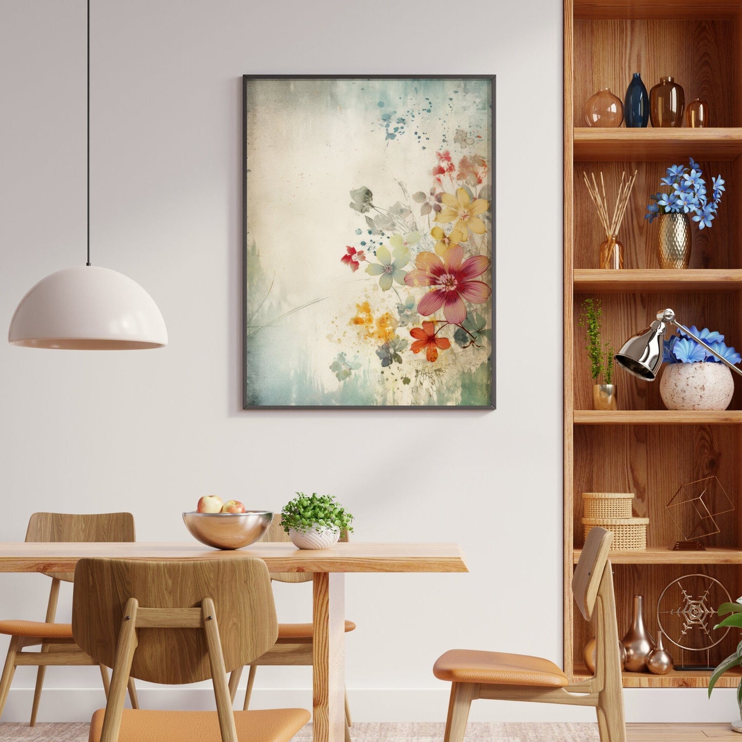 Abstract Vintage Floral Prints, Colorful Wildflower Wall Decor - WildfieldPrints