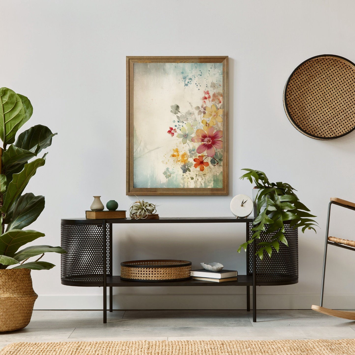 Abstract Vintage Floral Prints, Colorful Wildflower Wall Decor - WildfieldPrints