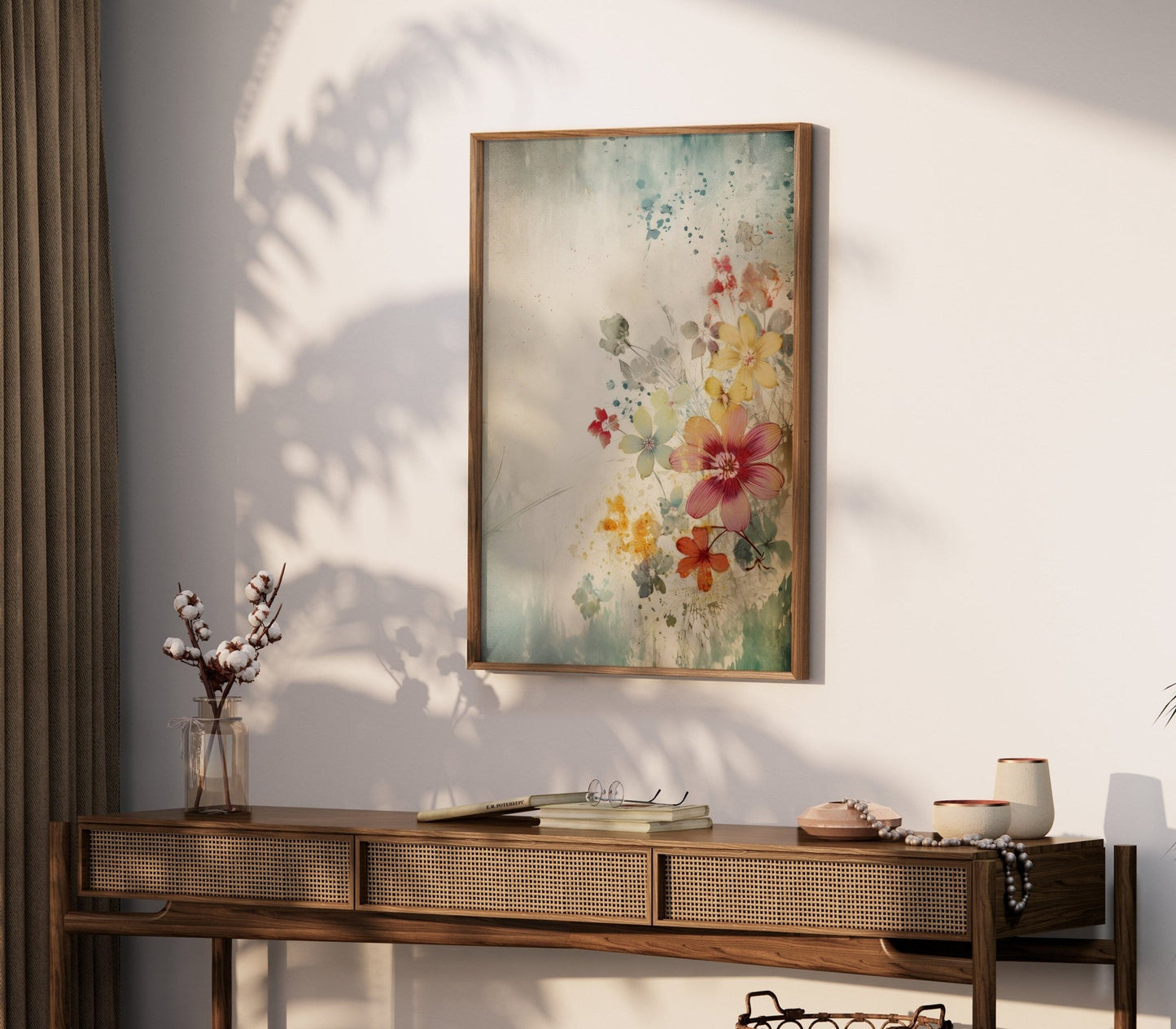 Abstract Vintage Floral Prints, Colorful Wildflower Wall Decor - WildfieldPrints