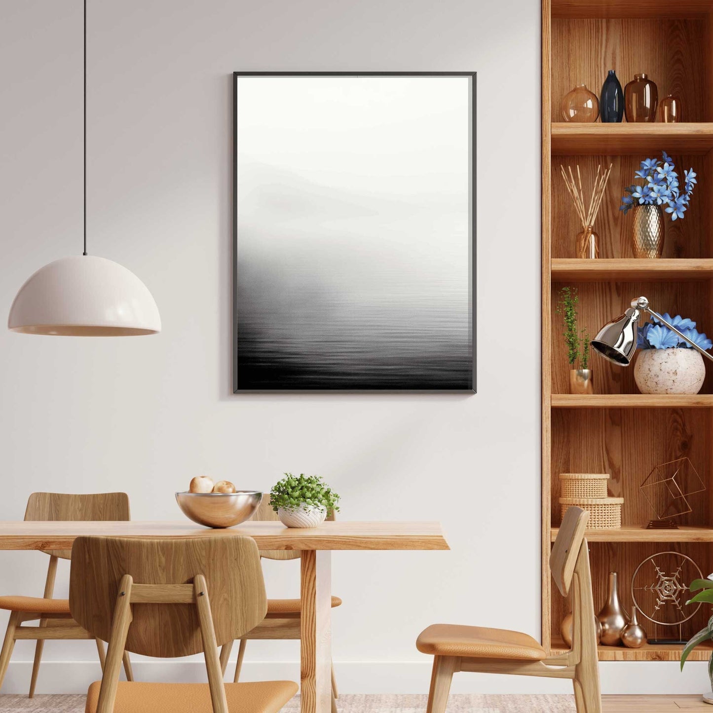 Abstract Watercolor Print, Lake & Mountain Wall Decor, Landscape Art - WildfieldPrints