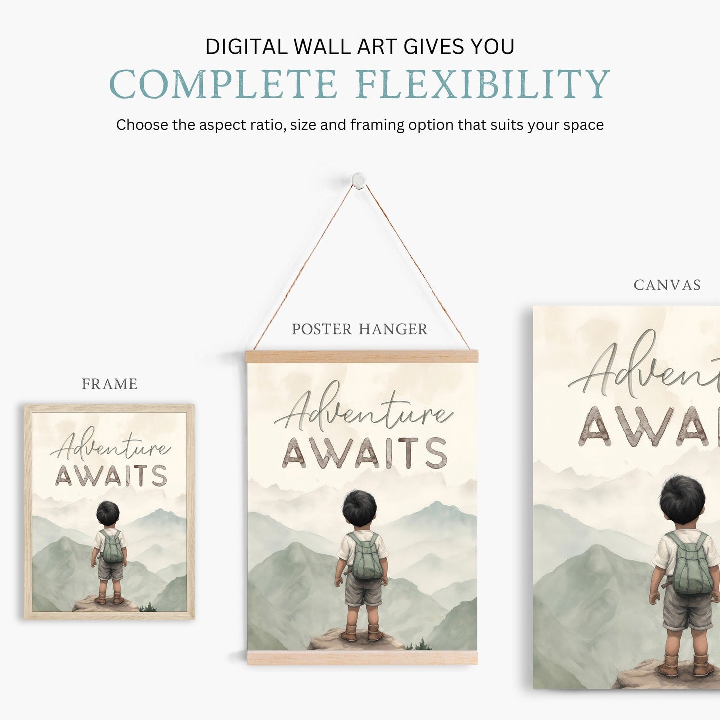 Adventure Awaits Art, Boys Room Decor, Adventure Quote Prints - WildfieldPrints
