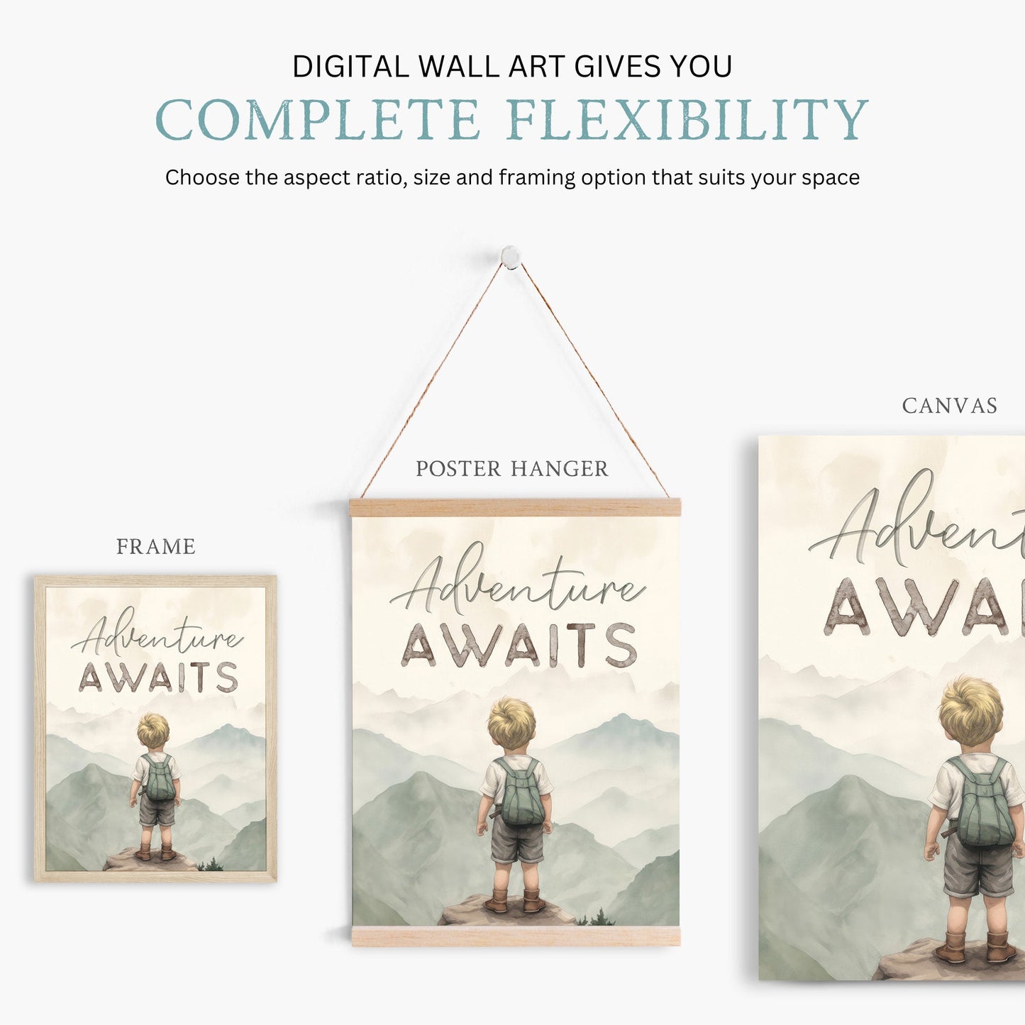 Adventure Awaits Nursery Print, Boy Adventure Art, Kids Room Decor - WildfieldPrints