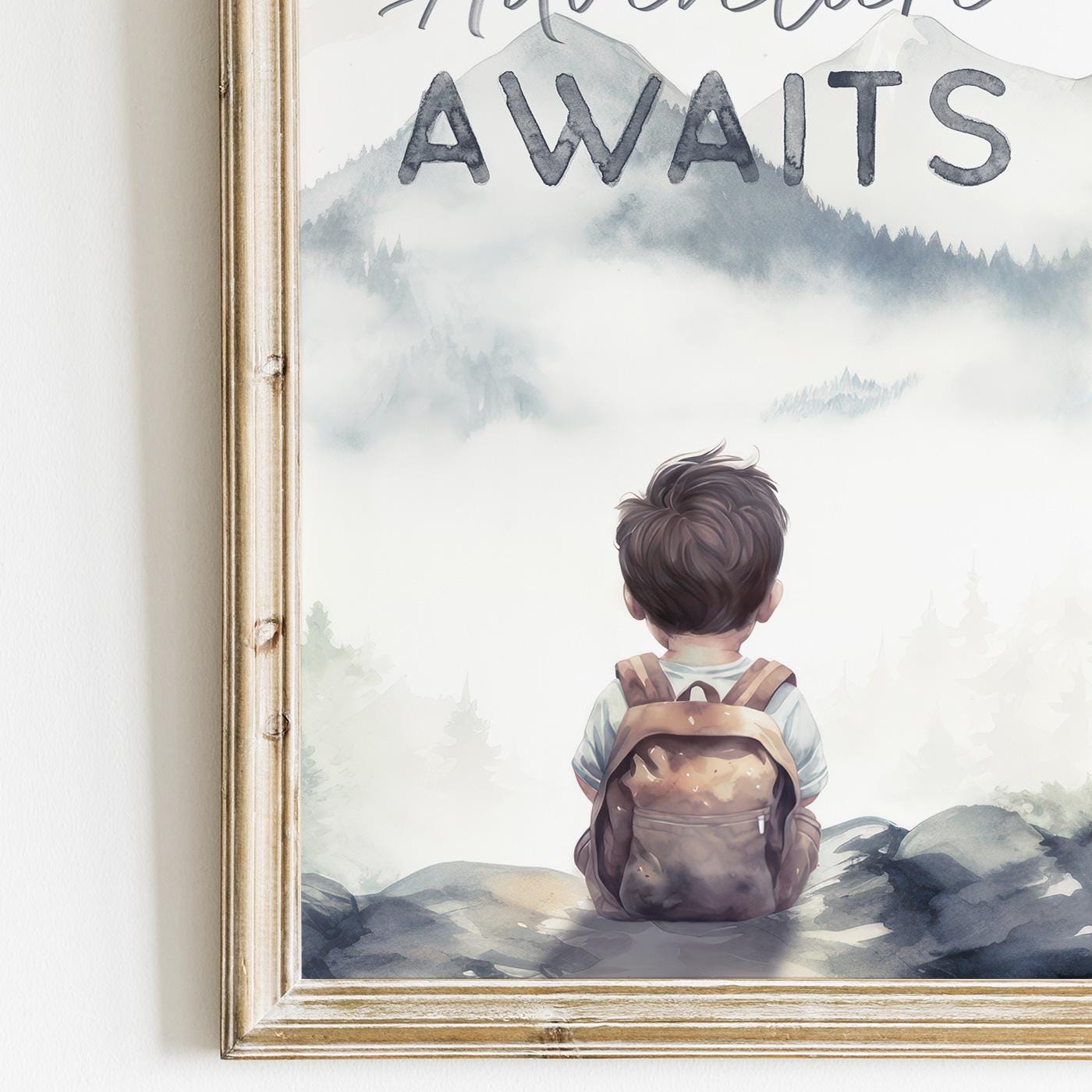 Adventure Awaits Nursery Print, Woodland Animal Quote Decor, Bear & Fox Art - WildfieldPrints