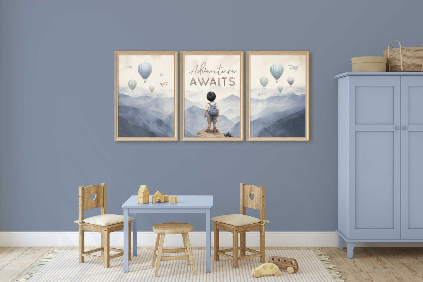 Adventure Awaits Print, Boys Room Decor, Mountain Themed Art - WildfieldPrints