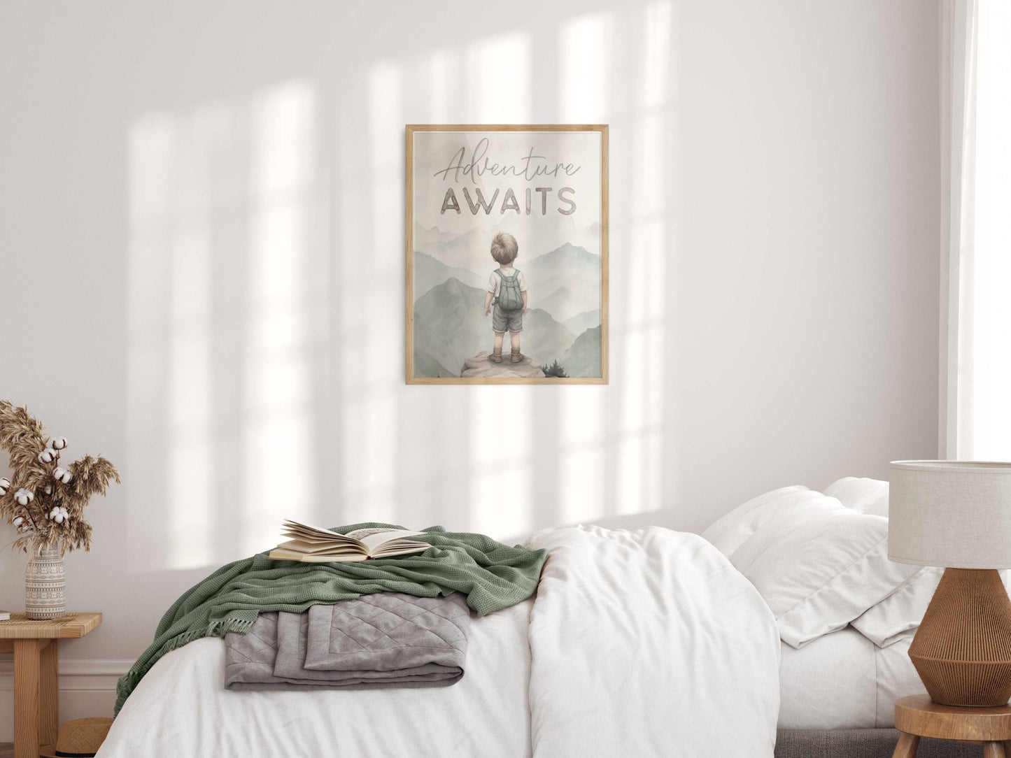 Adventure Awaits Print, Boy's Room Decor, Mountain - Themed Wall Art - WildfieldPrints