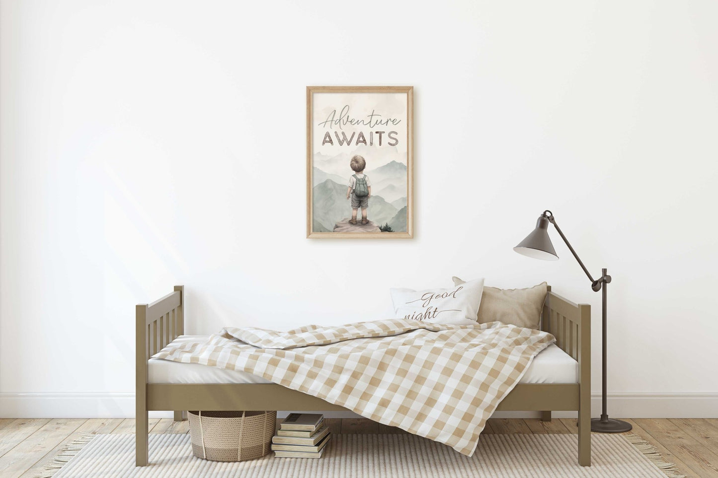 Adventure Awaits Print, Boy's Room Decor, Mountain - Themed Wall Art - WildfieldPrints