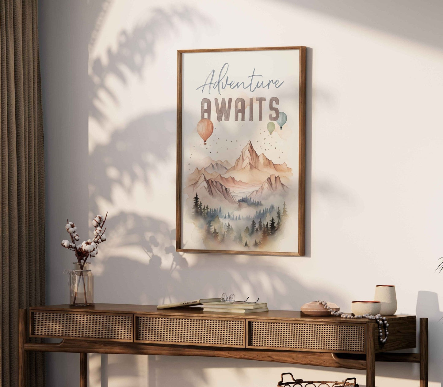 Adventure Awaits Print, Hiking and Camping Quote Kids Room Decor - WildfieldPrints