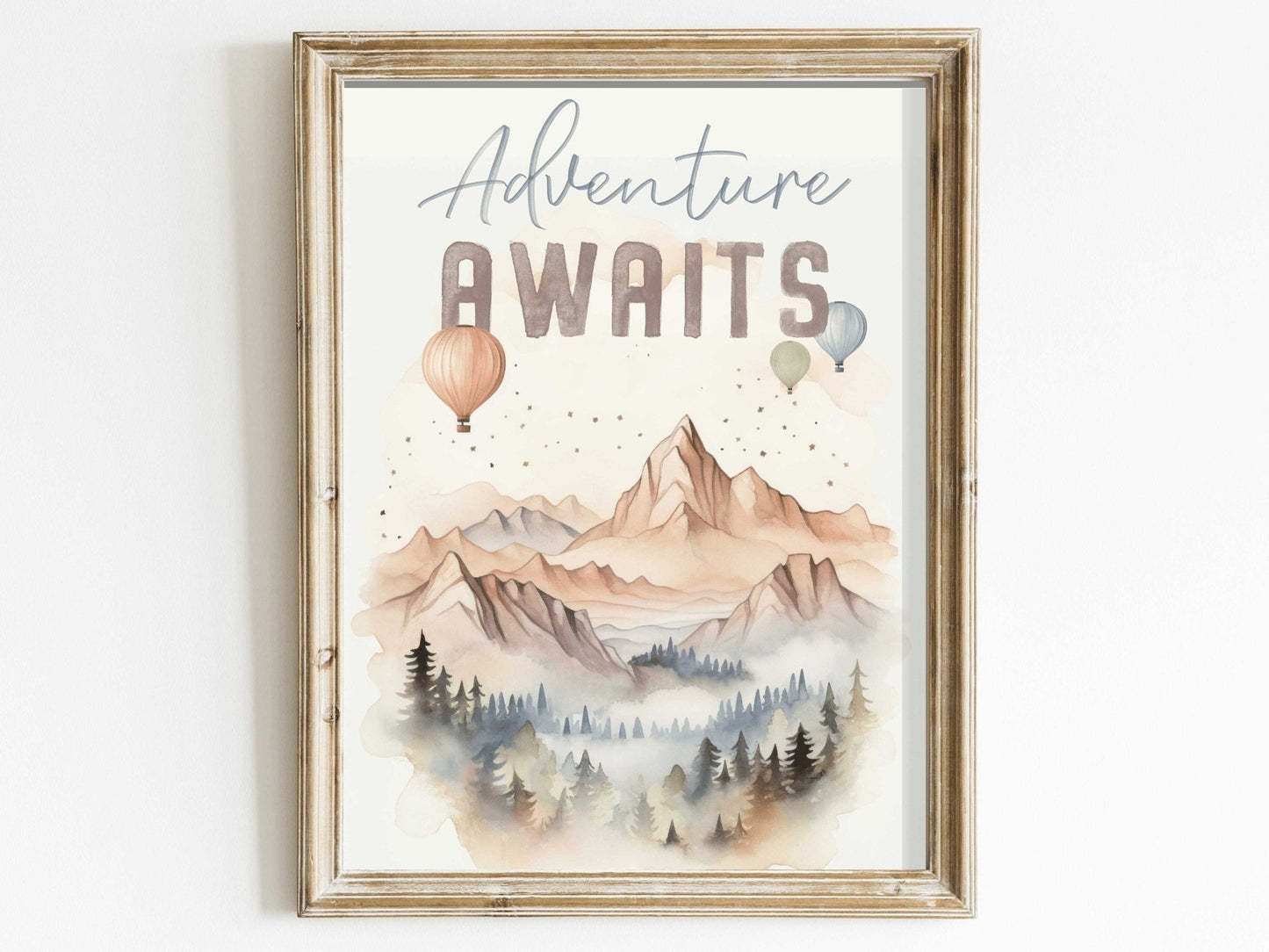 Adventure Awaits Print, Hiking and Camping Quote Kids Room Decor - WildfieldPrints