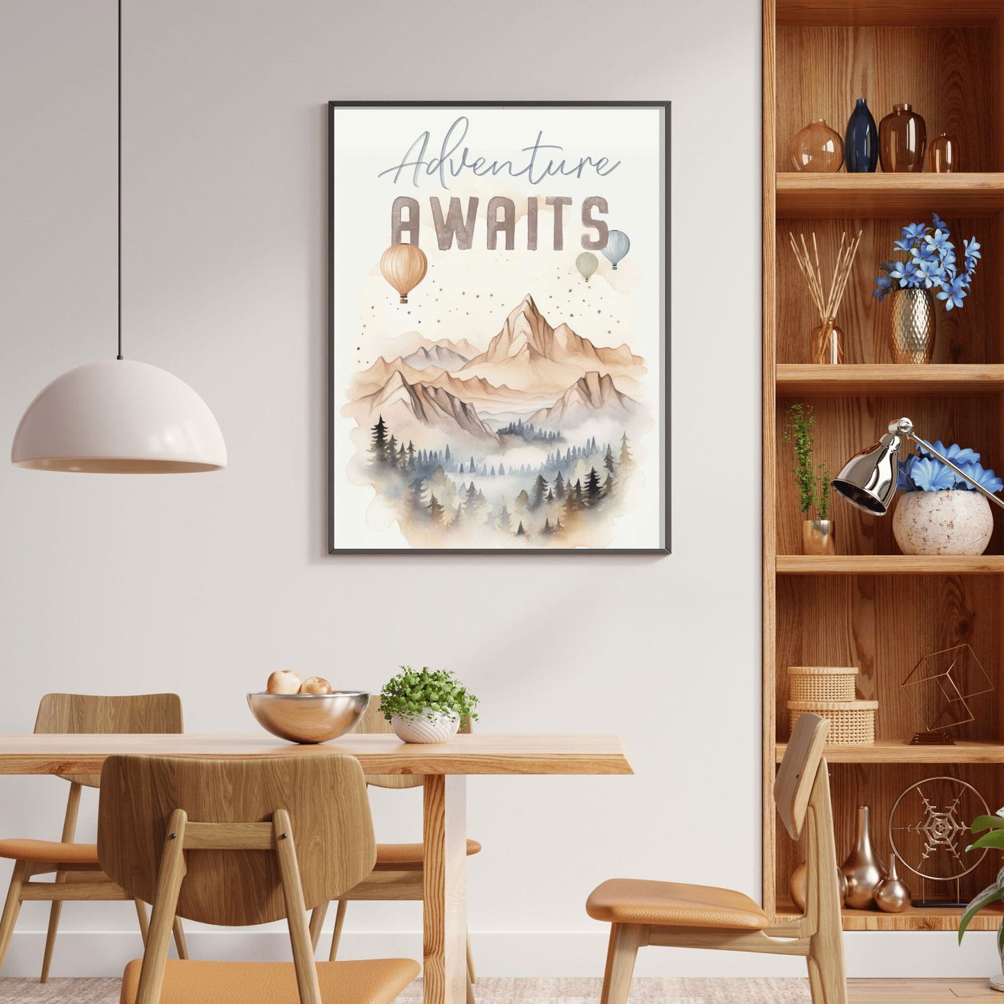 Adventure Awaits Print, Hiking and Camping Quote Kids Room Decor - WildfieldPrints