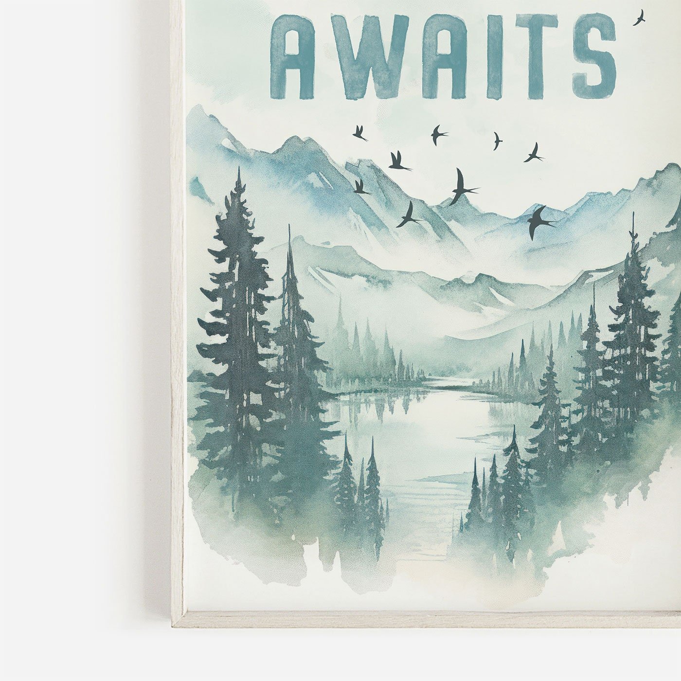 Adventure Awaits Print, Hiking & Camping Quote, Kids Room Decor, Inspirational Wall Art - WildfieldPrints