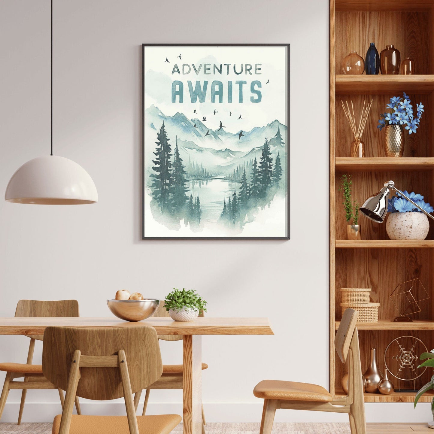 Adventure Awaits Print, Hiking & Camping Quote, Kids Room Decor, Inspirational Wall Art - WildfieldPrints