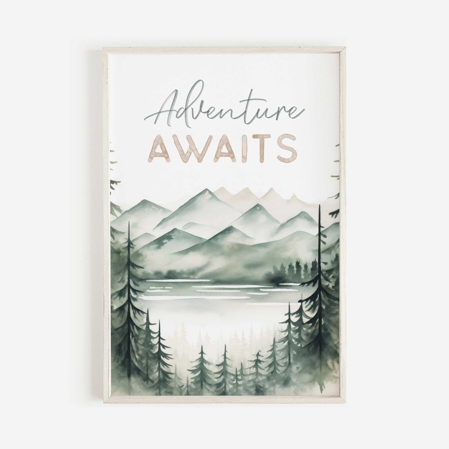Adventure Awaits Print, Hiking & Camping Quote Wall Art, Vintage Nature Decor - WildfieldPrints