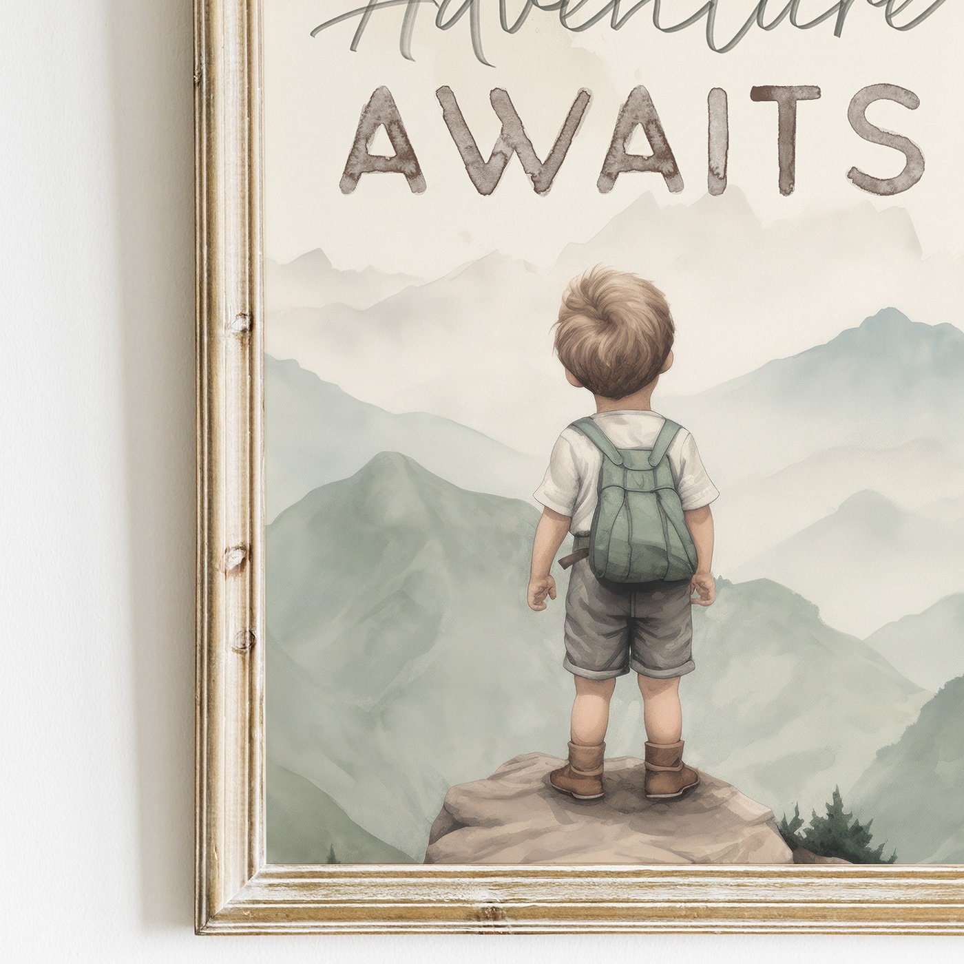 Adventure Awaits Prints, Toddler Room Decor, Mountain Nursery Decor - WildfieldPrints