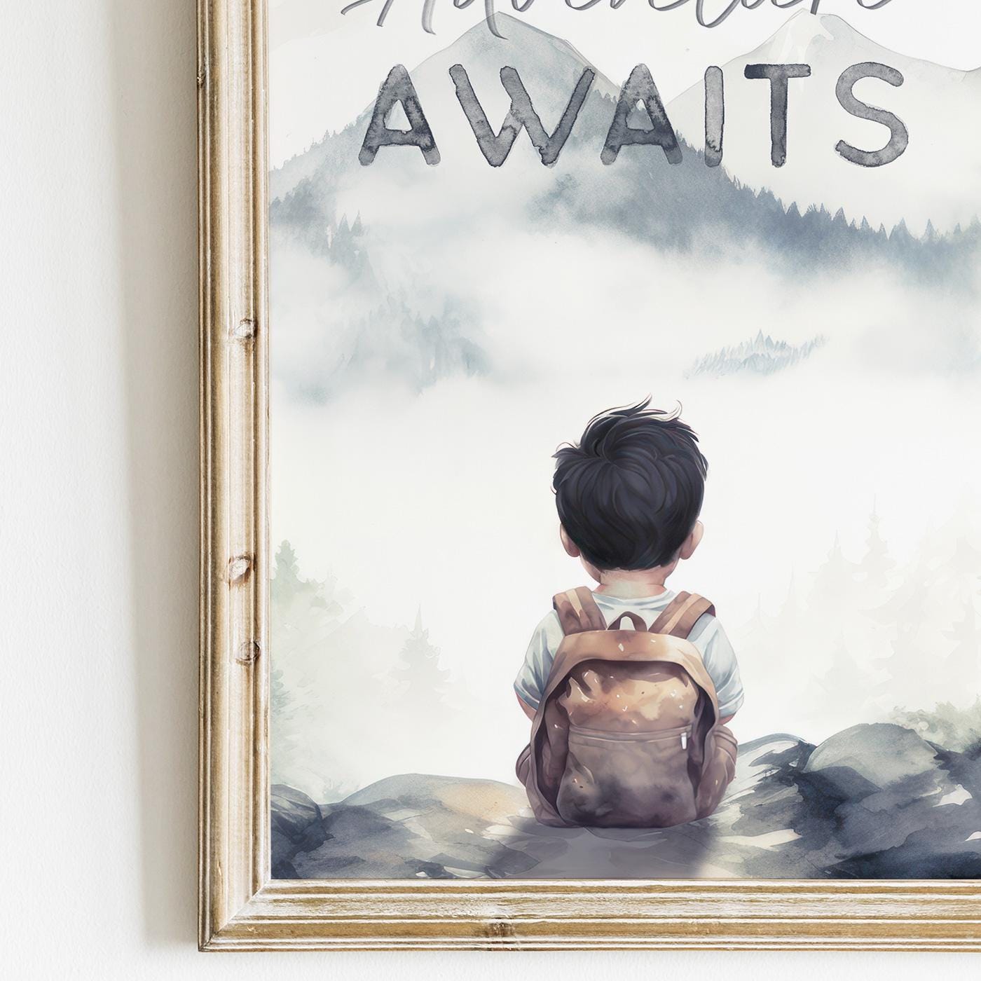 Adventure Awaits Prints, Woodland Animal Decor, Toddler Room Art - WildfieldPrints