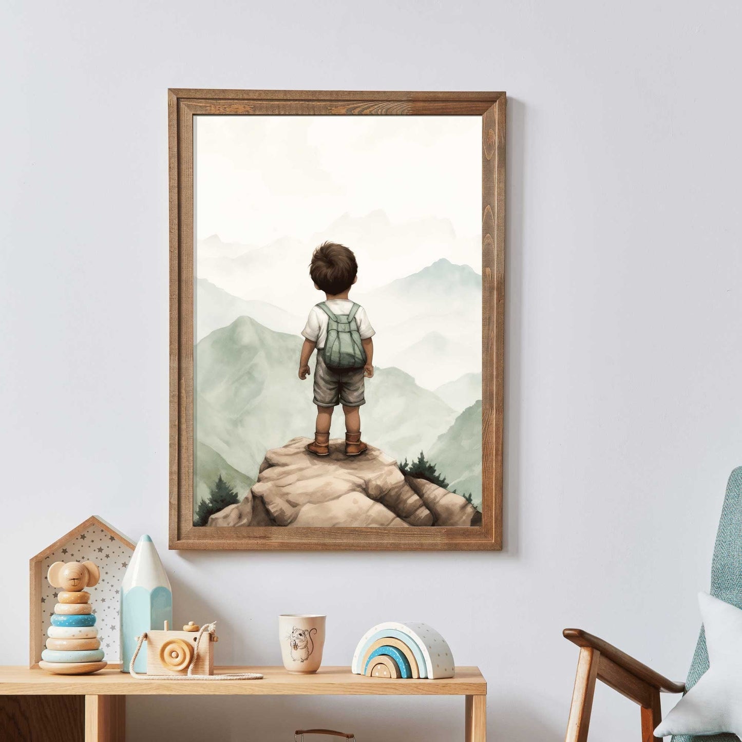 Adventure Boy Nursery Prints, Vintage Mountain Wall Decor, Hiking Art - WildfieldPrints