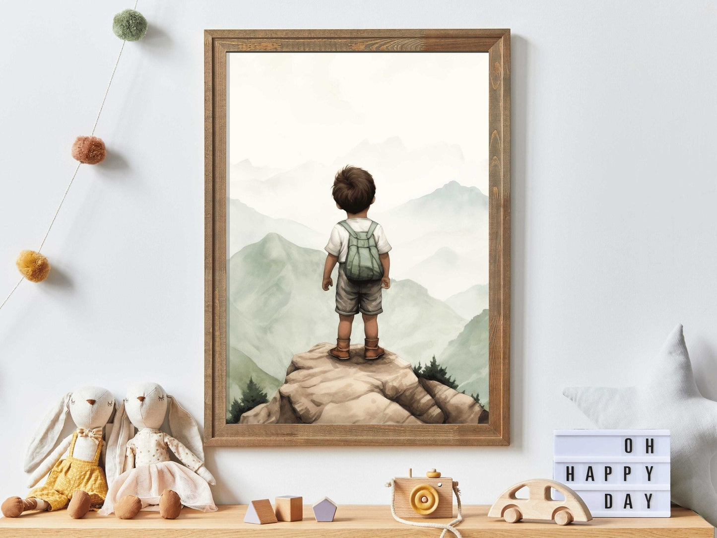 Adventure Boy Nursery Prints, Vintage Mountain Wall Decor, Hiking Art - WildfieldPrints