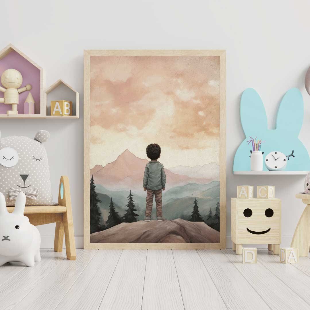 Adventure Nursery Art, Mountain Wall Decor, Toddler Boy's Room - WildfieldPrints