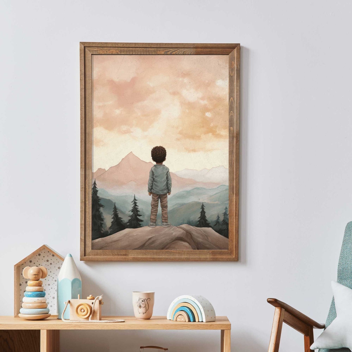 Adventure Nursery Art, Mountain Wall Decor, Toddler Boy's Room - WildfieldPrints