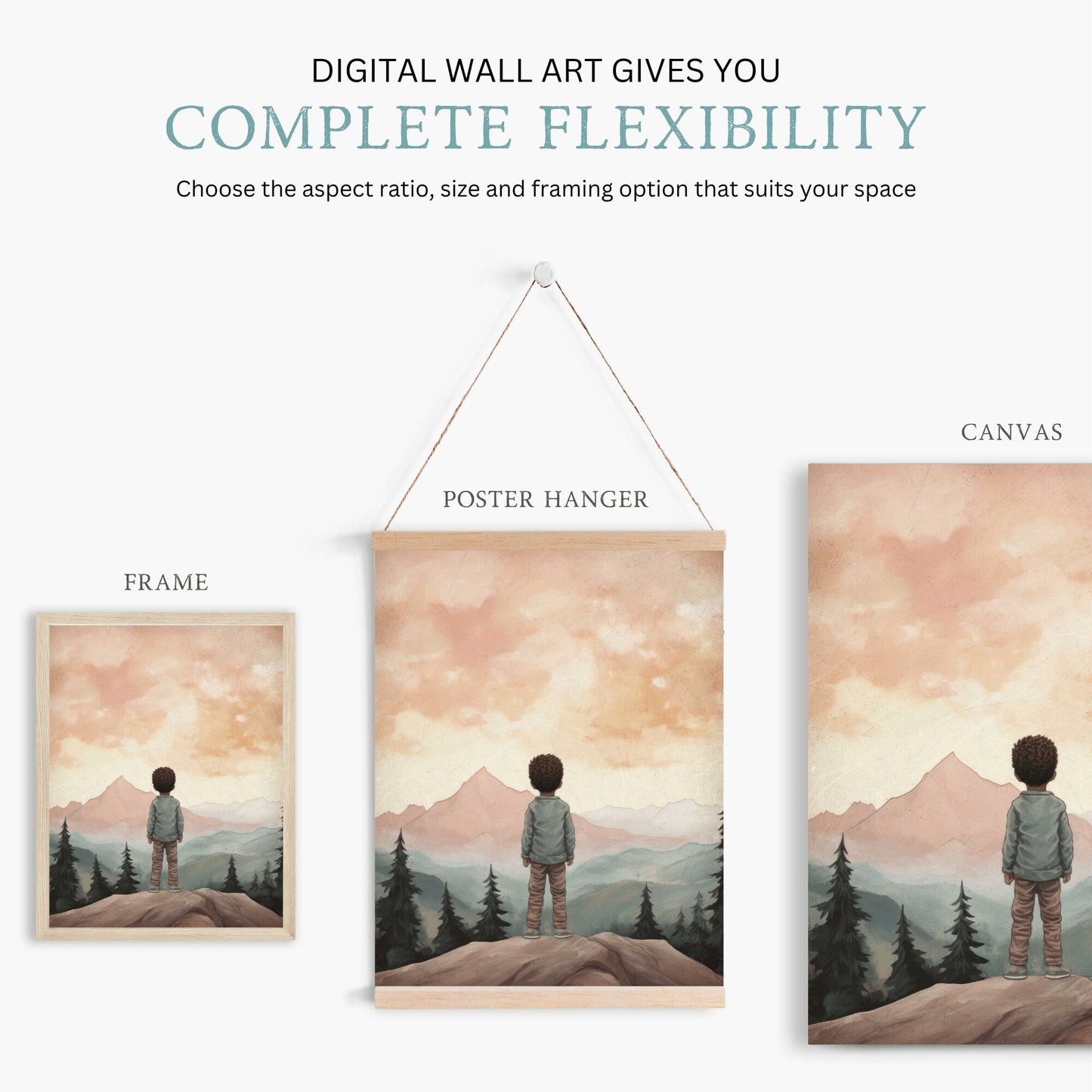 Adventure Nursery Art, Mountain Wall Decor, Toddler Boy's Room - WildfieldPrints