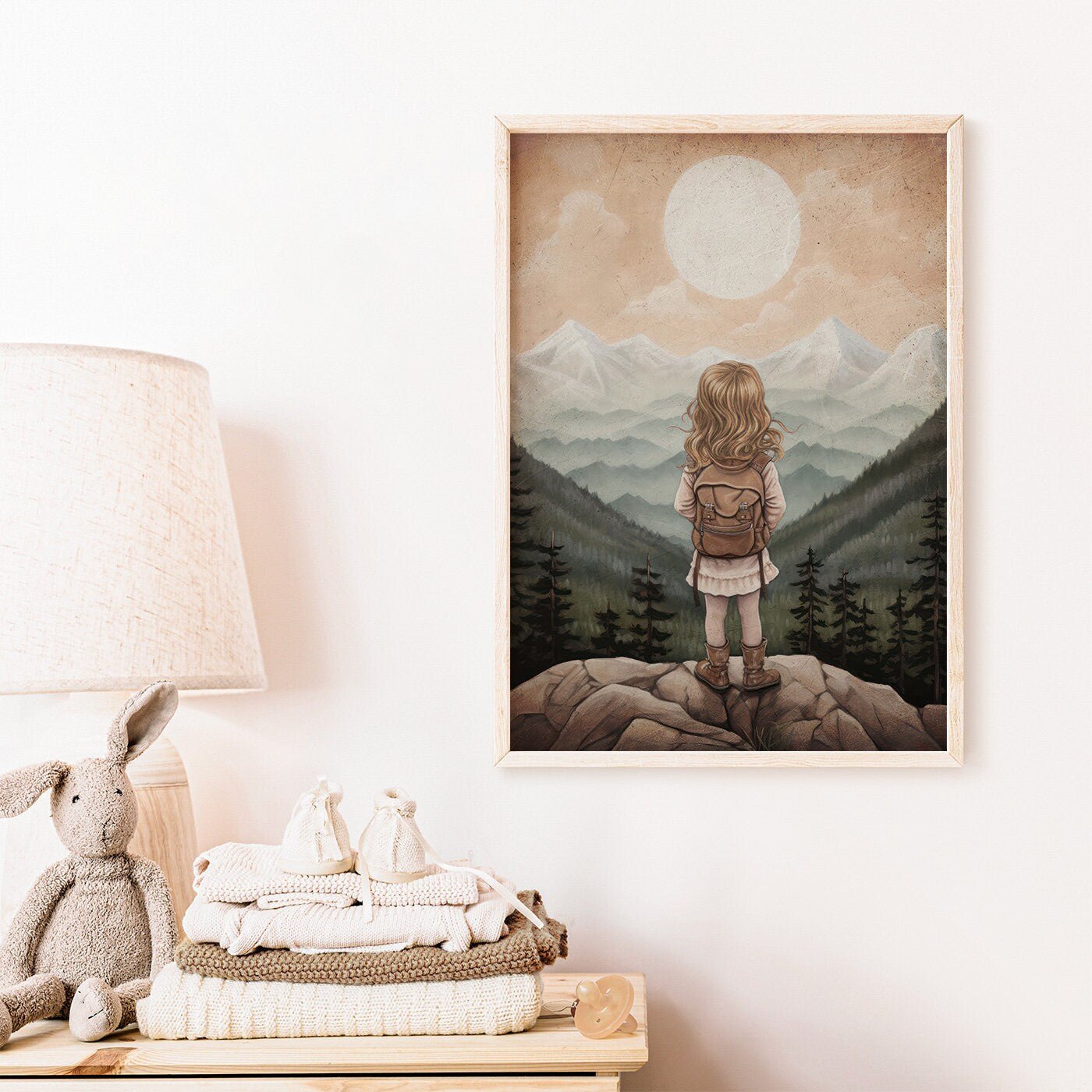 Adventure Nursery Decor, Girl's Room Wall Art, Mountain Print - WildfieldPrints