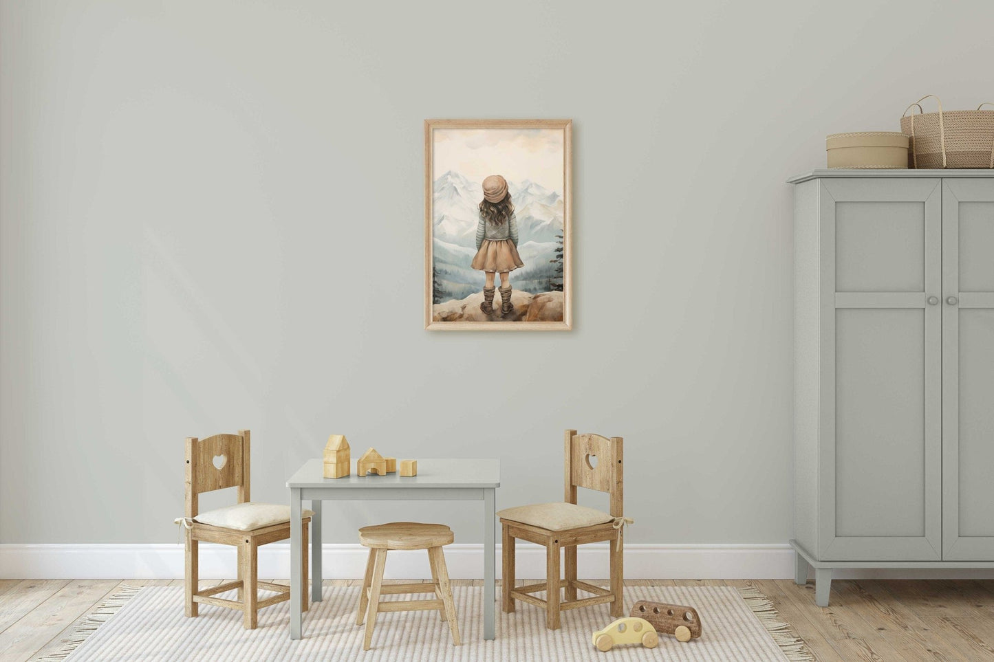 Adventure Nursery Decor, Girl's Room Wall Art, Mountain Print - WildfieldPrints