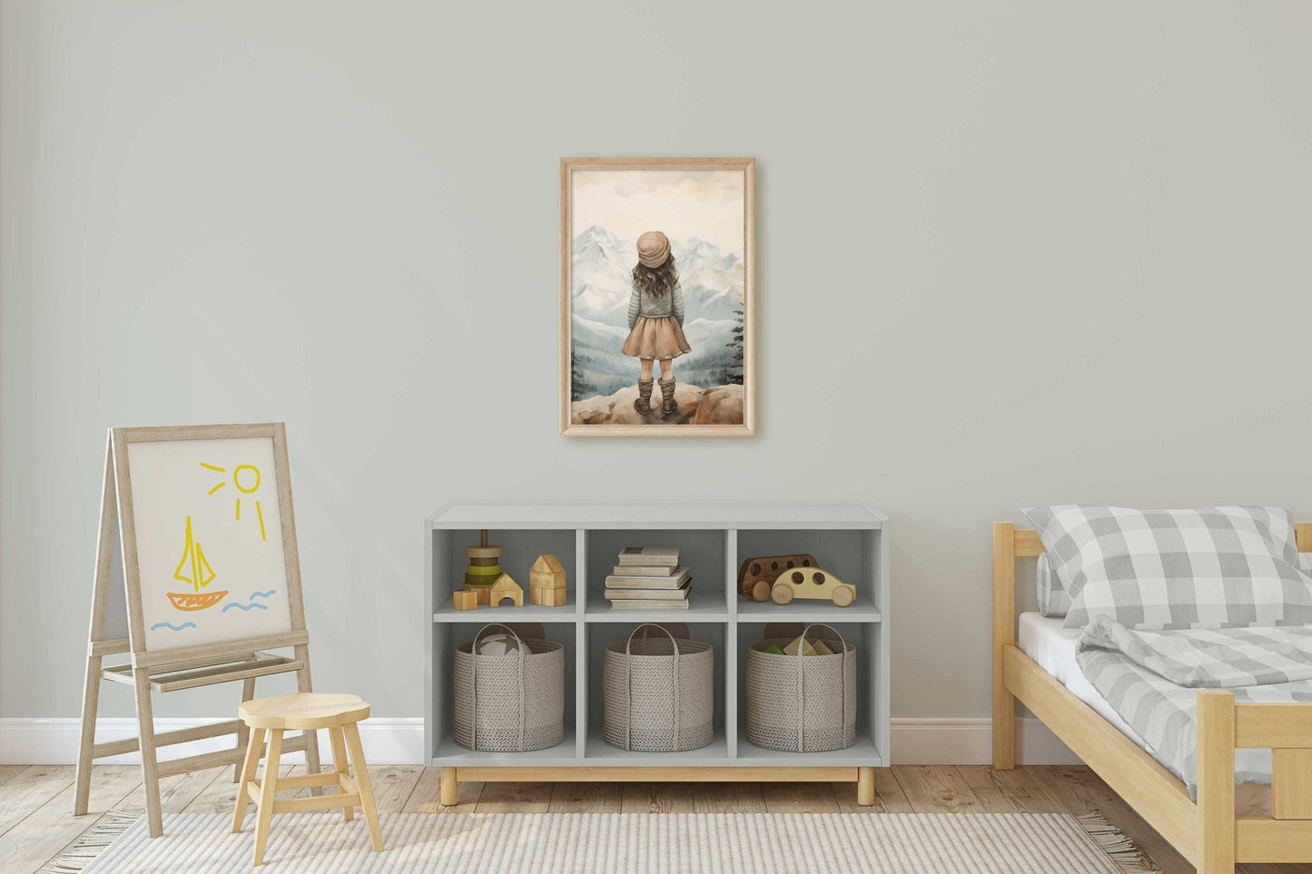 Adventure Nursery Decor, Girl's Room Wall Art, Mountain Print - WildfieldPrints