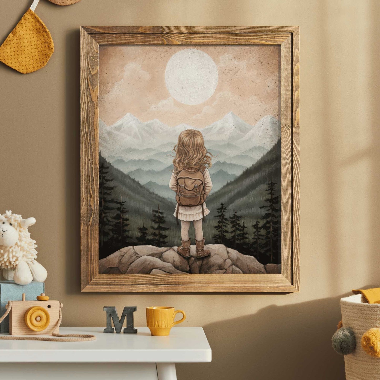 Adventure Nursery Decor, Girl's Room Wall Art, Mountain Print - WildfieldPrints