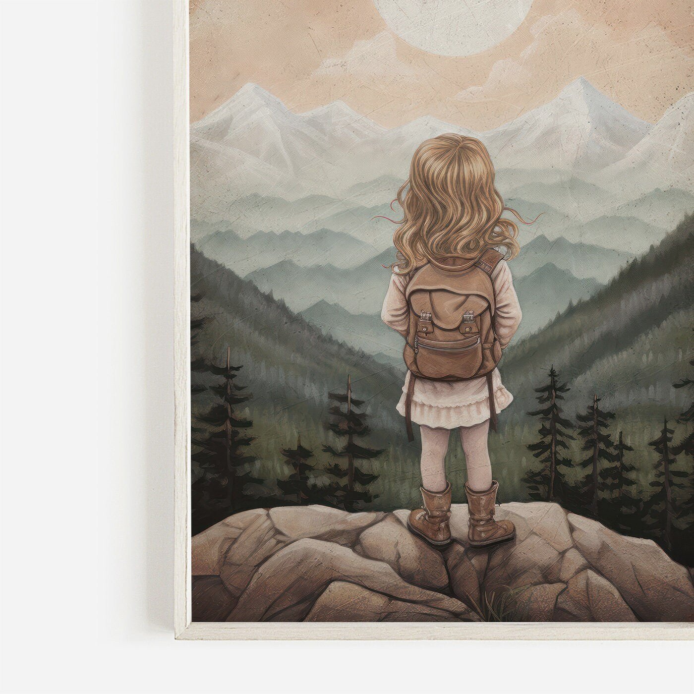 Adventure Nursery Decor, Girl's Room Wall Art, Mountain Print - WildfieldPrints