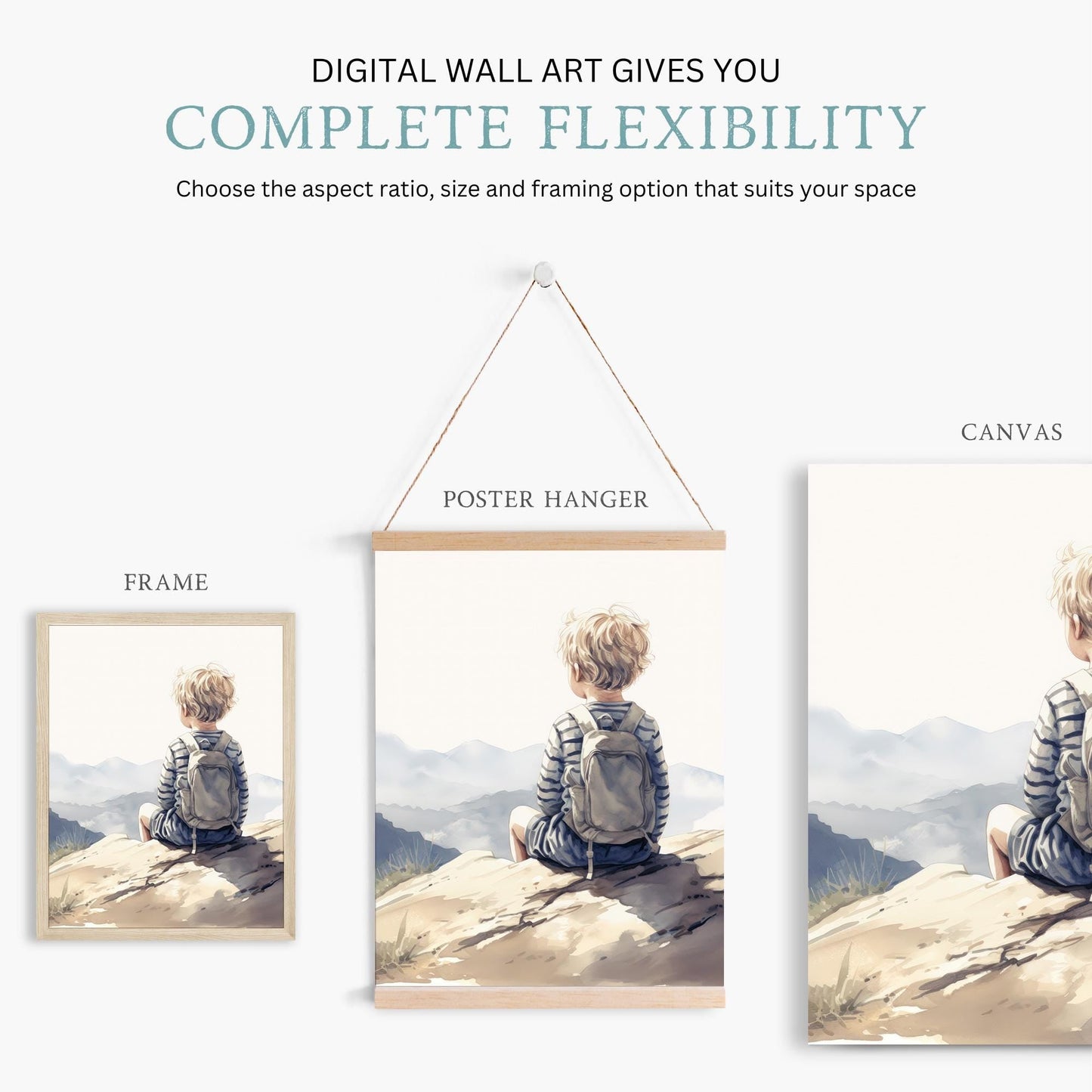 Adventure Nursery Decor, Mountain Art for Boys, Nature Wall Decor - WildfieldPrints