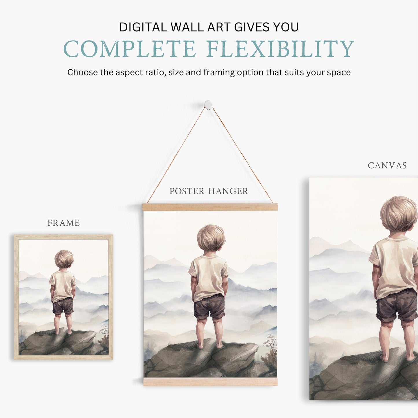 Adventure Nursery Decor, Nature - Themed Wall Art, Mountain Kid's Room - WildfieldPrints