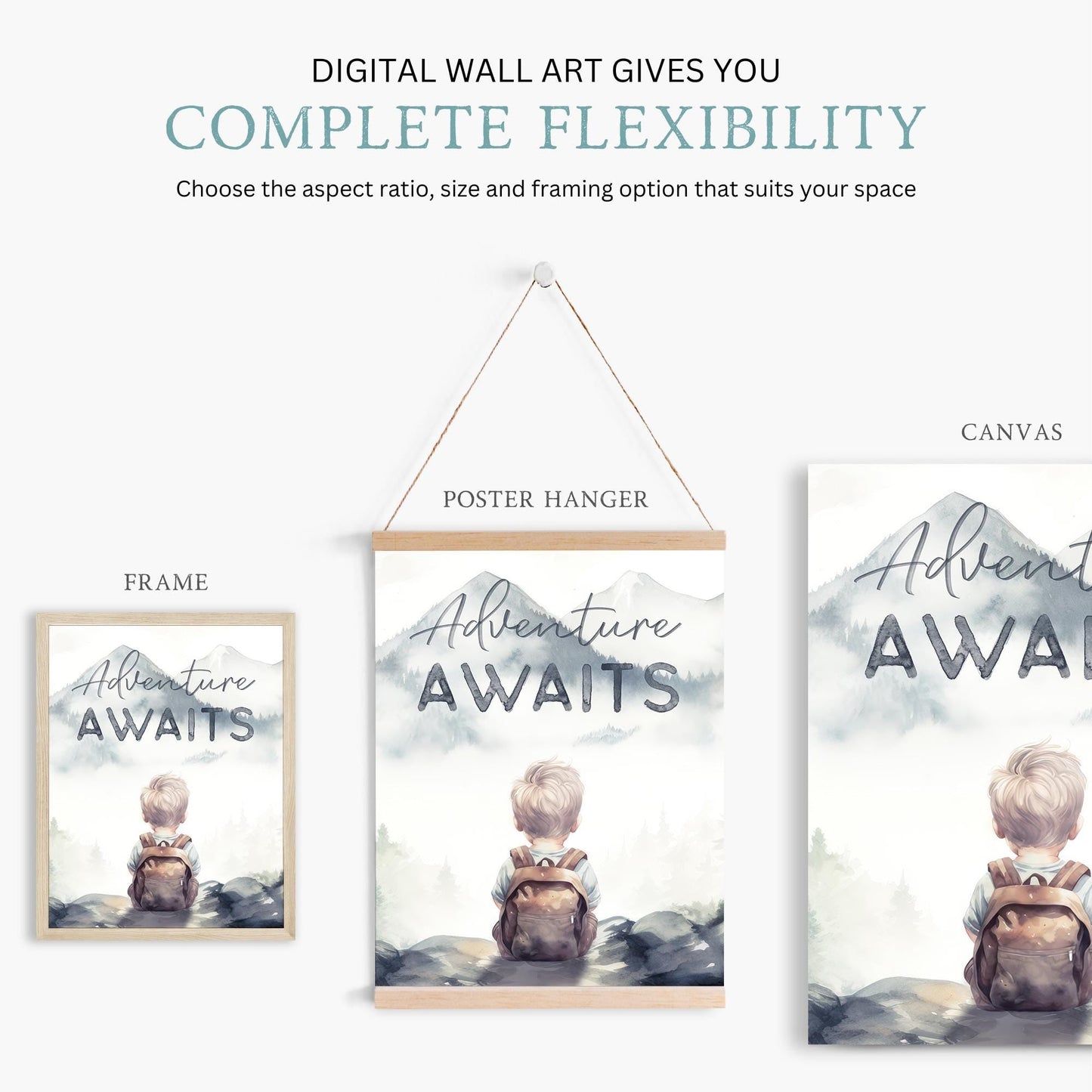 Adventure Nursery Prints, Woodland Animals Wall Decor, Bear & Fox Art - WildfieldPrints