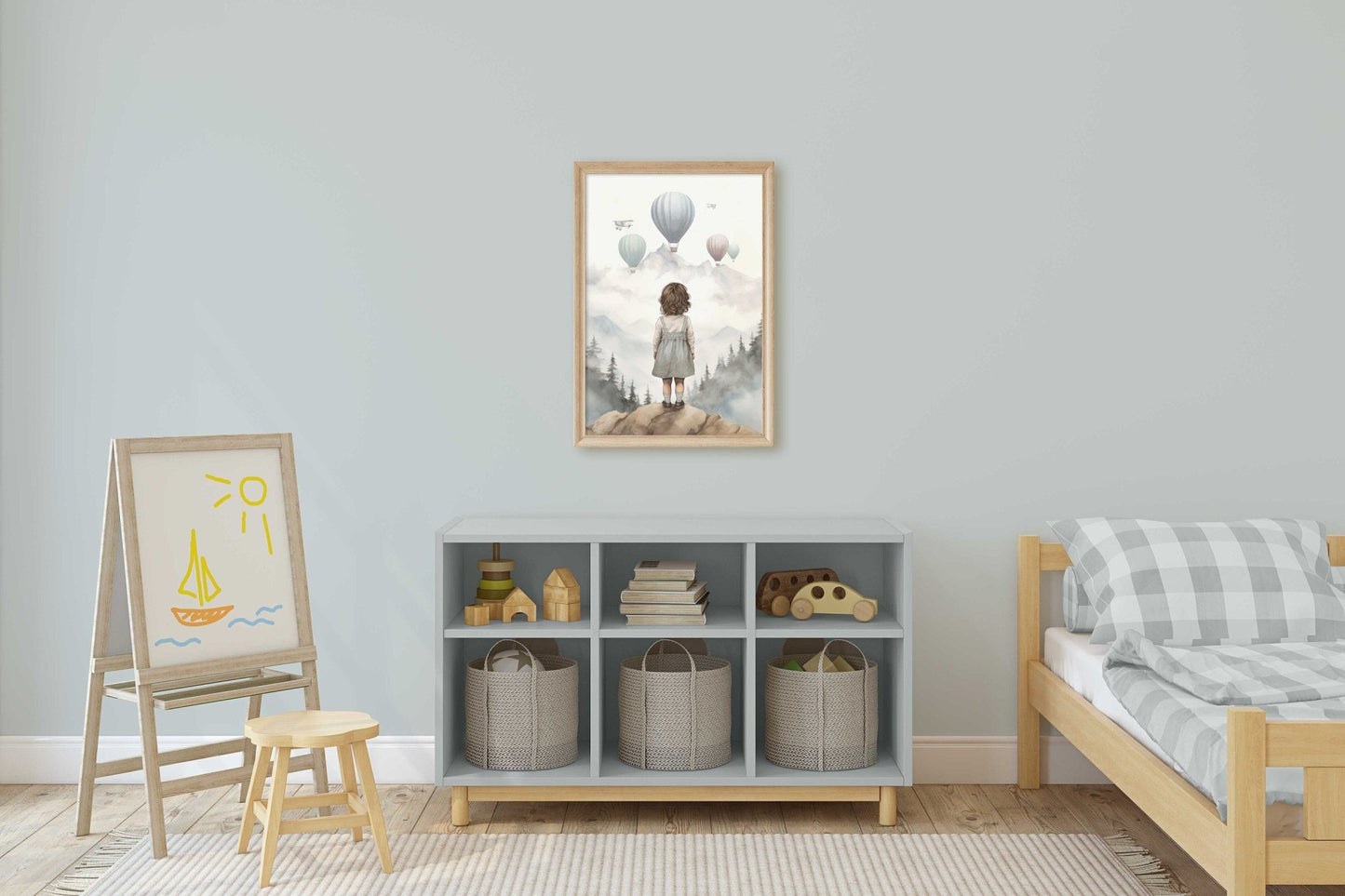 Adventure Nursery Wall Art, Vintage Girls Room Decor, Hot Air Balloons - WildfieldPrints