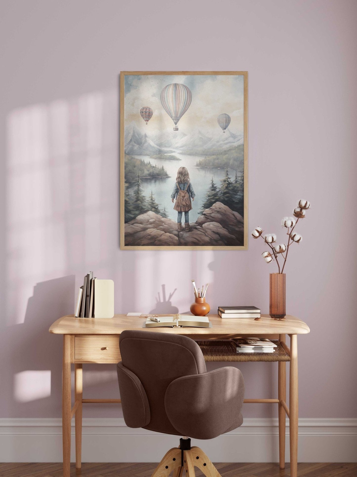 Adventure Nursery Wall Art, Vintage Girl's Room Decor, Hot Air Balloons - WildfieldPrints