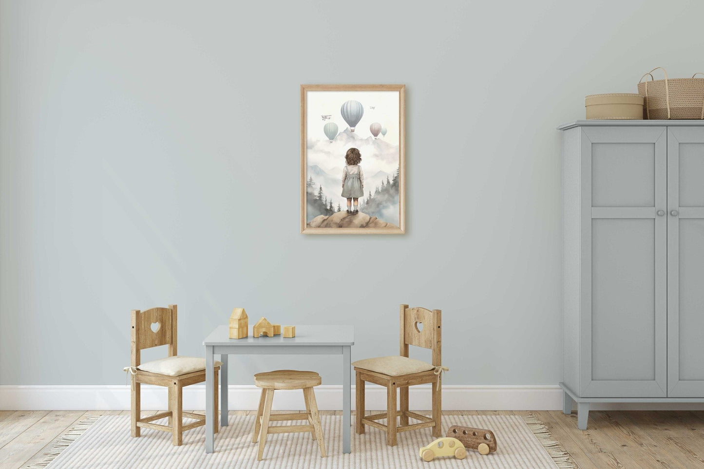 Adventure Nursery Wall Art, Vintage Girls Room Decor, Hot Air Balloons - WildfieldPrints