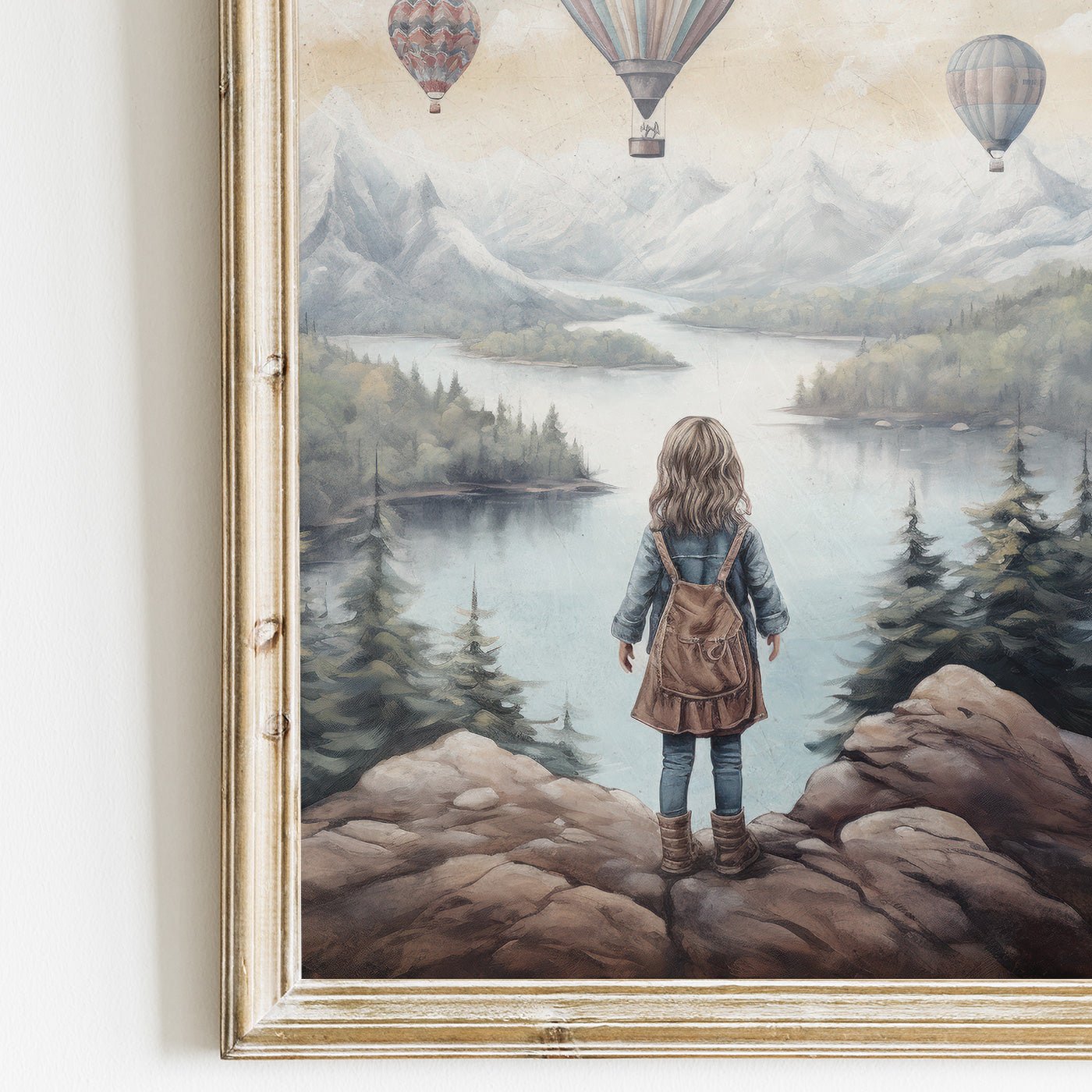 Adventure Nursery Wall Art, Vintage Girl's Room Decor, Hot Air Balloons - WildfieldPrints