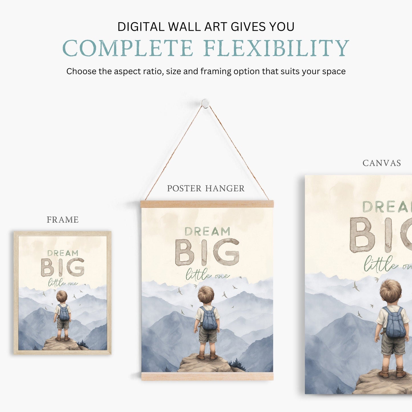Adventure Prints, Outdoor Nursery Decor, Dream Big Quote - WildfieldPrints