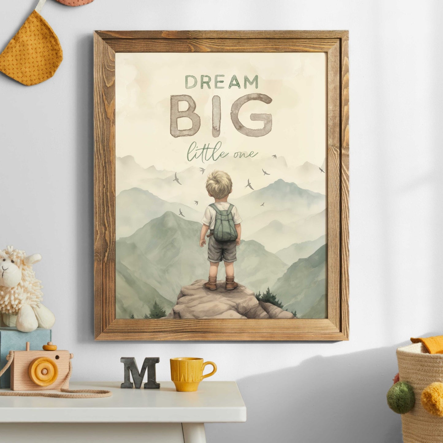 Adventure Quote Print, Dream Big Little One, Explorer Nursery Decor - WildfieldPrints