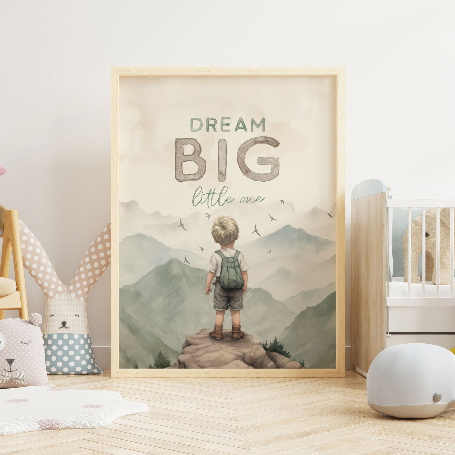 Adventure Quote Print, Dream Big Little One, Explorer Nursery Decor - WildfieldPrints