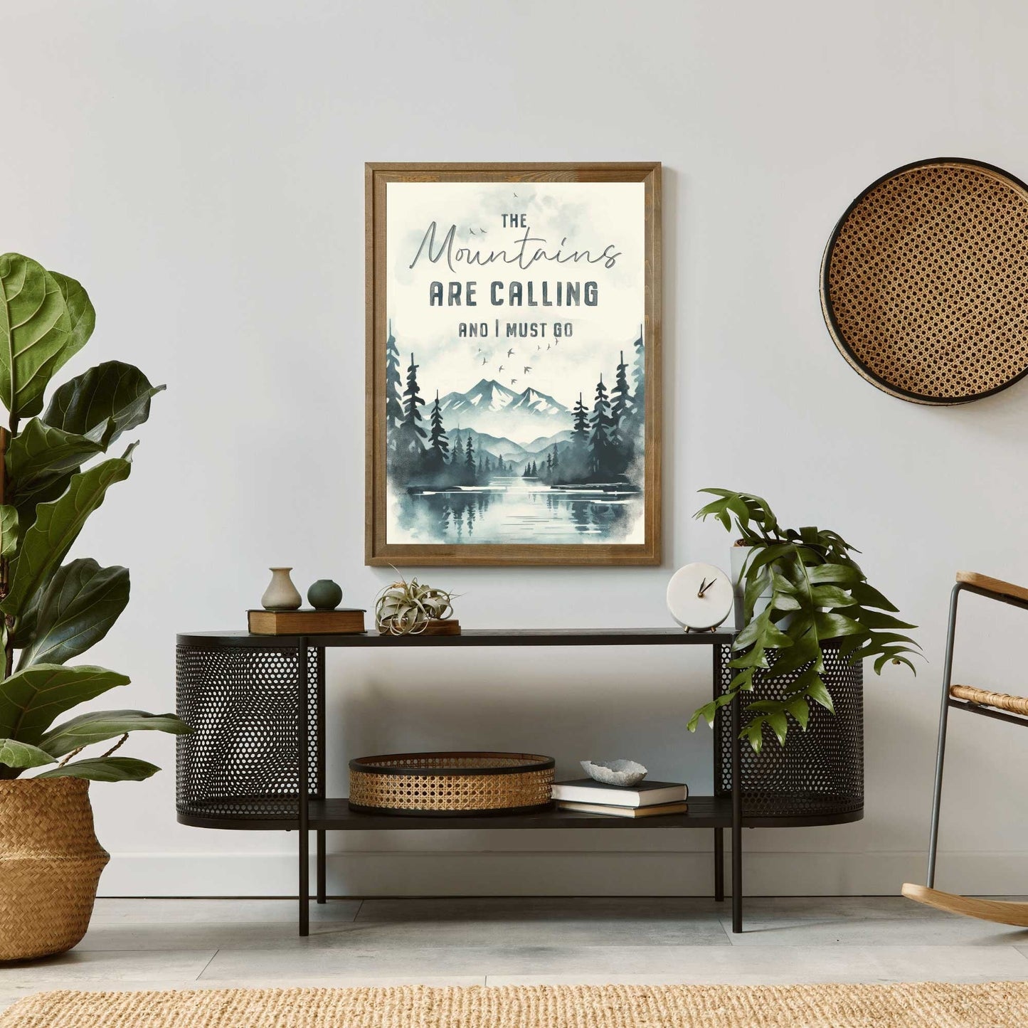 Adventure Quote Wall Art, The Mountains Are Calling, Nature Decor - WildfieldPrints