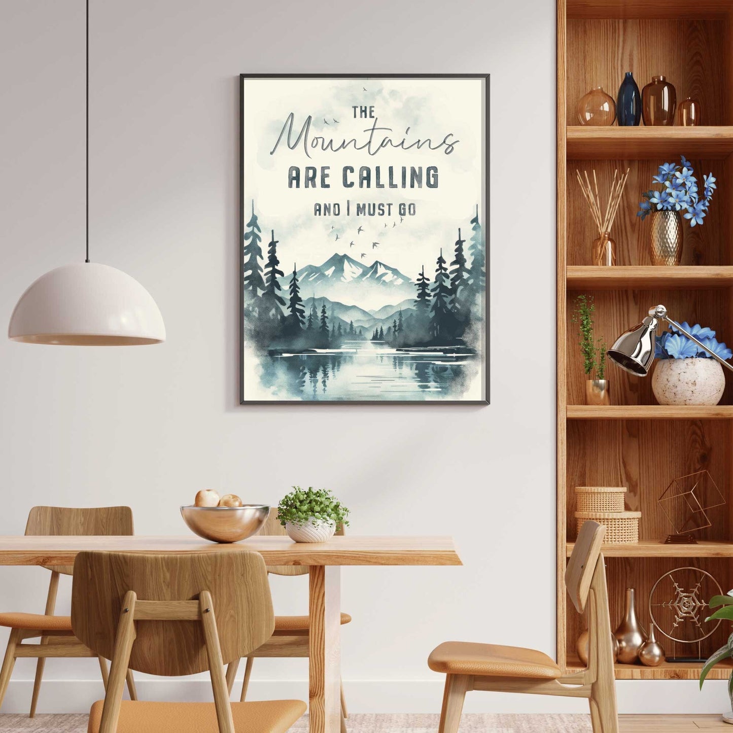 Adventure Quote Wall Art, The Mountains Are Calling, Nature Decor - WildfieldPrints