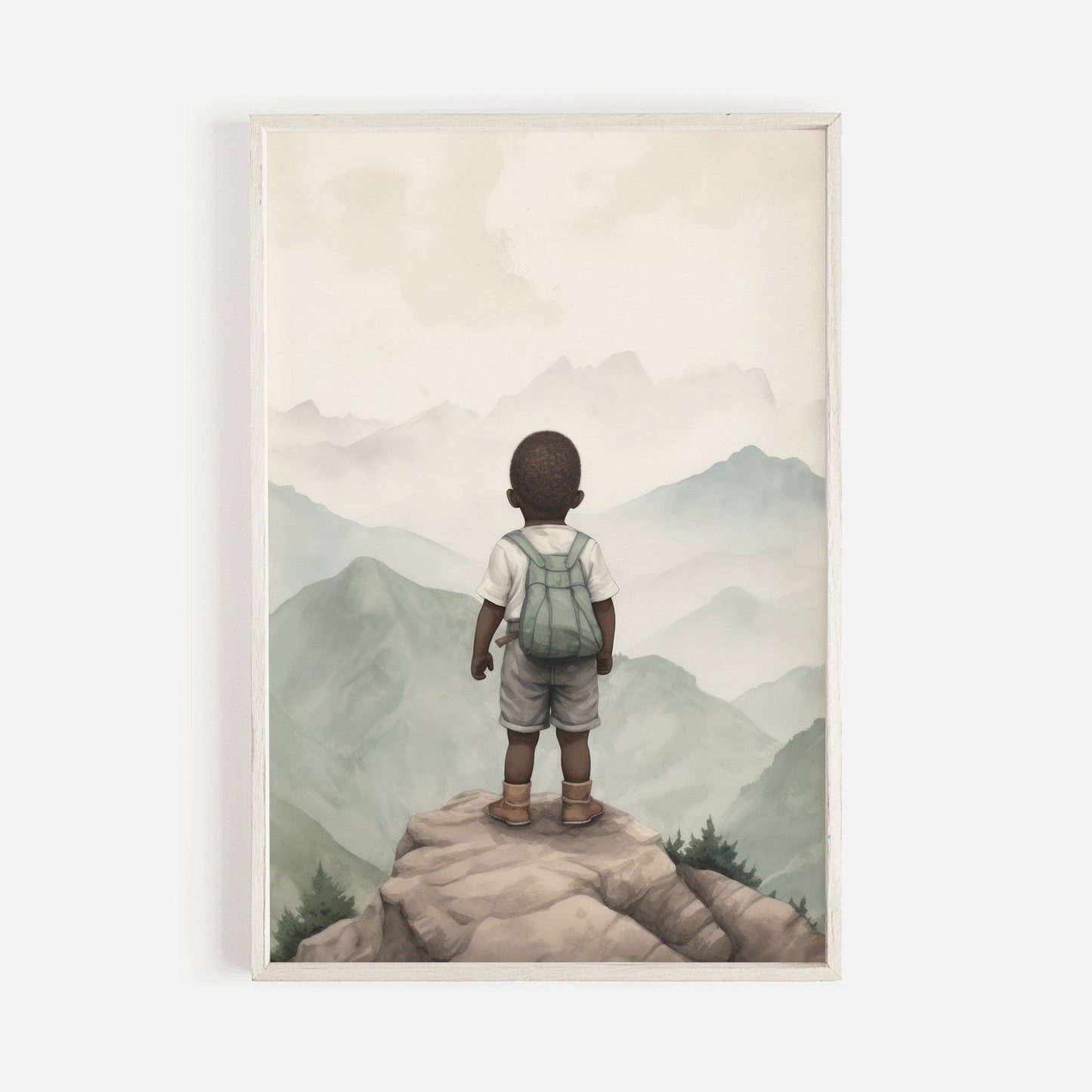 Adventure Toddler Decor, Black Kid Art, African American Nursery, Rustic Room Decor - WildfieldPrints
