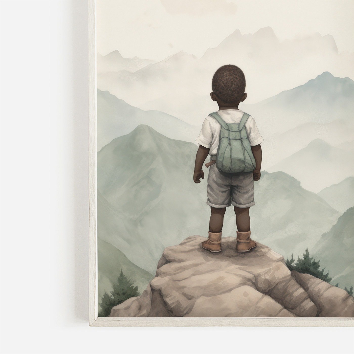Adventure Toddler Decor, Black Kid Art, African American Nursery, Rustic Room Decor - WildfieldPrints