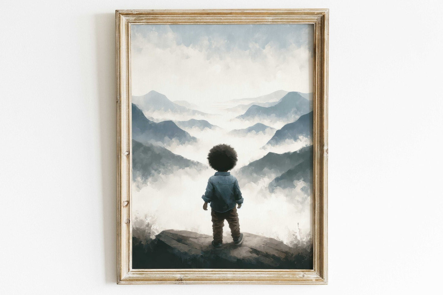 Adventure Toddler Decor, Mountain Nursery Wall Art, Black Boy Prints - WildfieldPrints
